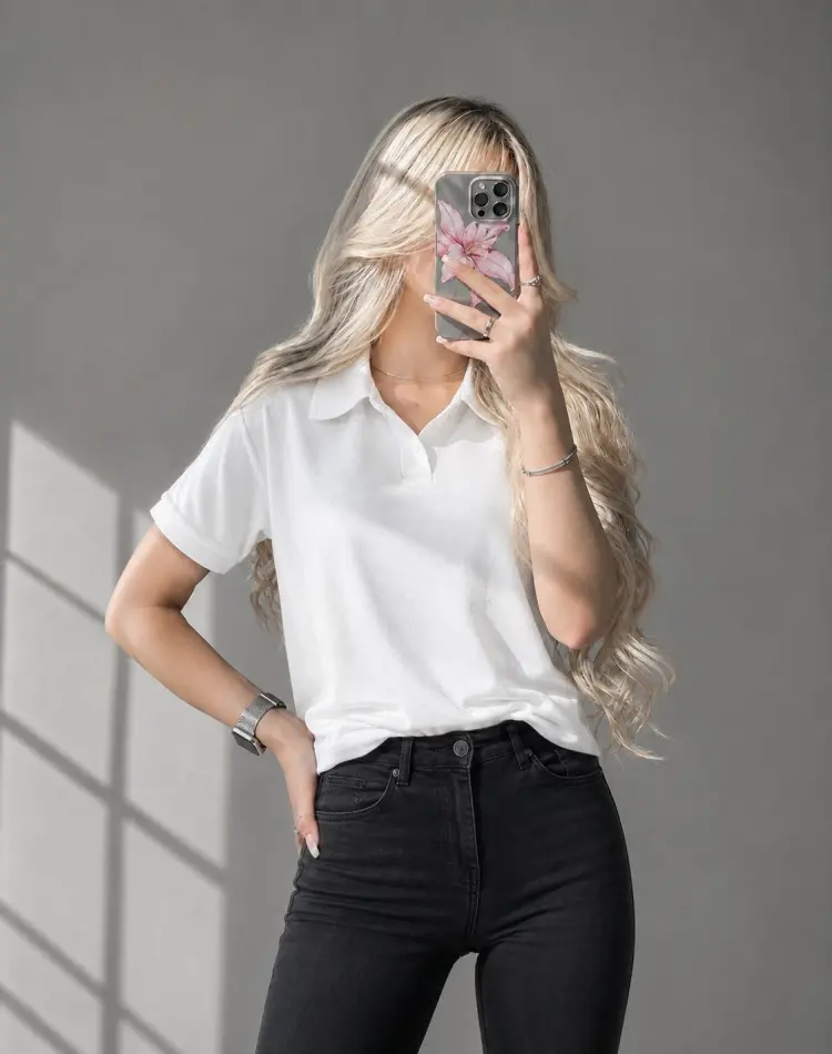 خرید پولوشرت لوکس Lisa استایل اولدمانی و پینترستی کد 125